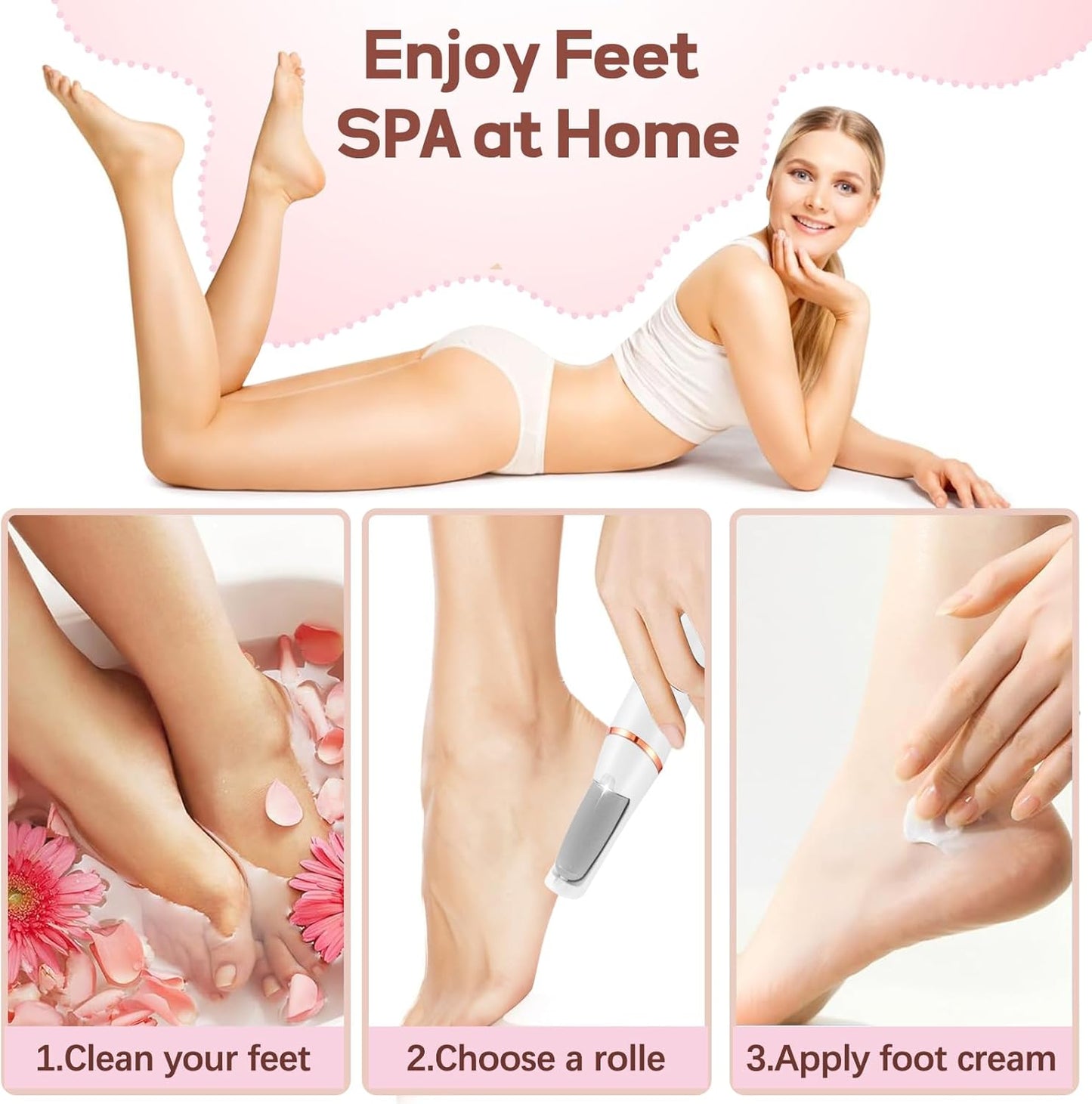 ZABOUL Electric Foot Callus Remover - Rechargeable Pedicure Tool for Smooth Feet Care | Portable & Effective