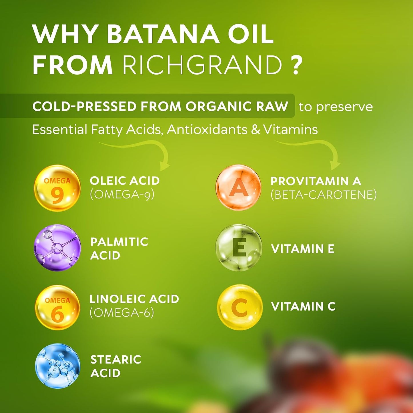 Batana Oil for Hair Growth - Organic Cold Pressed Hair Mask for Thicker Hair & Scalp Health | 4.23 oz