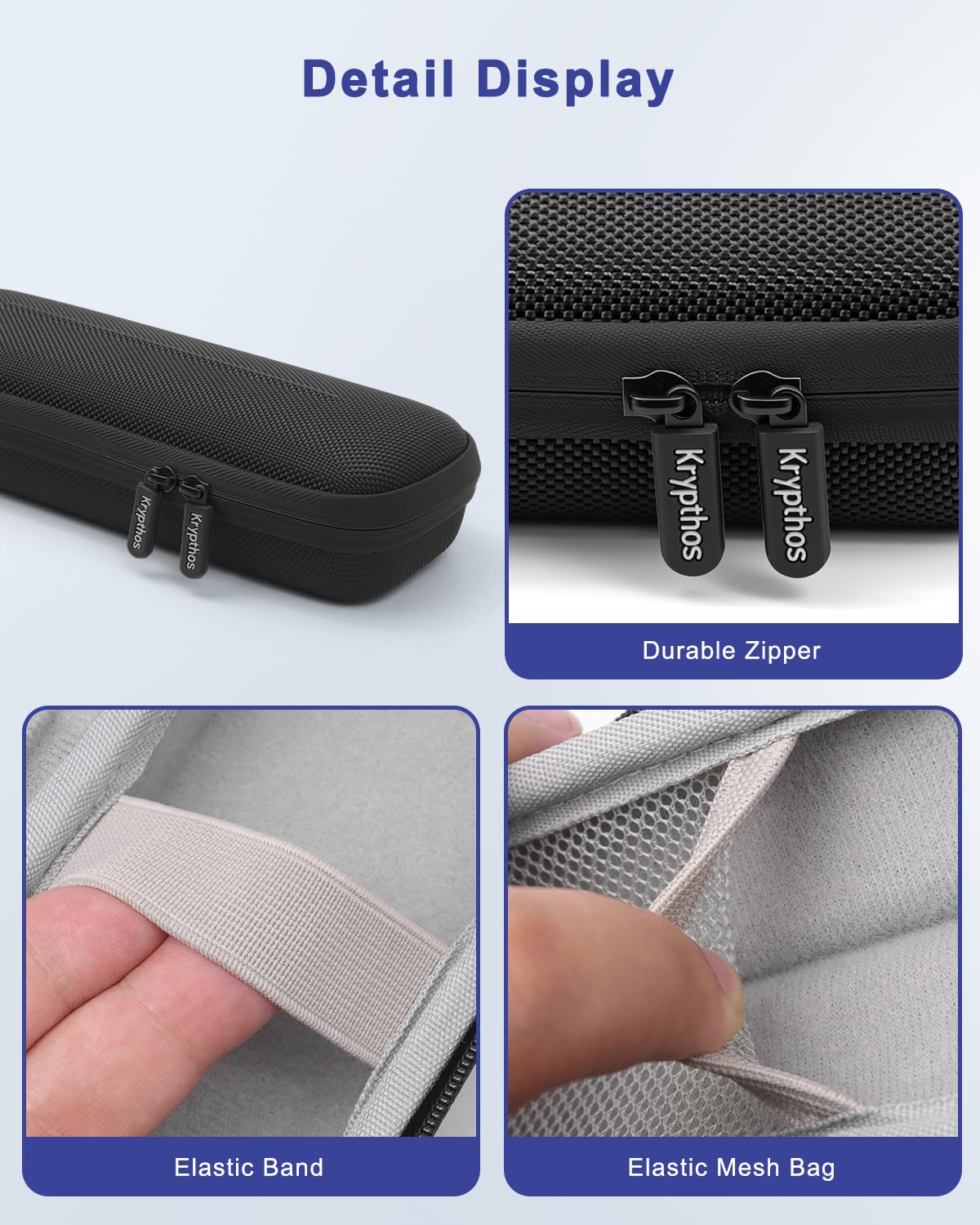 Krypthos Diabetes Supply Case, Hard Travel Carrying Case for Blood Glucose Meter, Insulin Pen, Syringe, Lancets, Lancing Device & More, Portable Storage Organizer Bag for Diabetic Test Kit