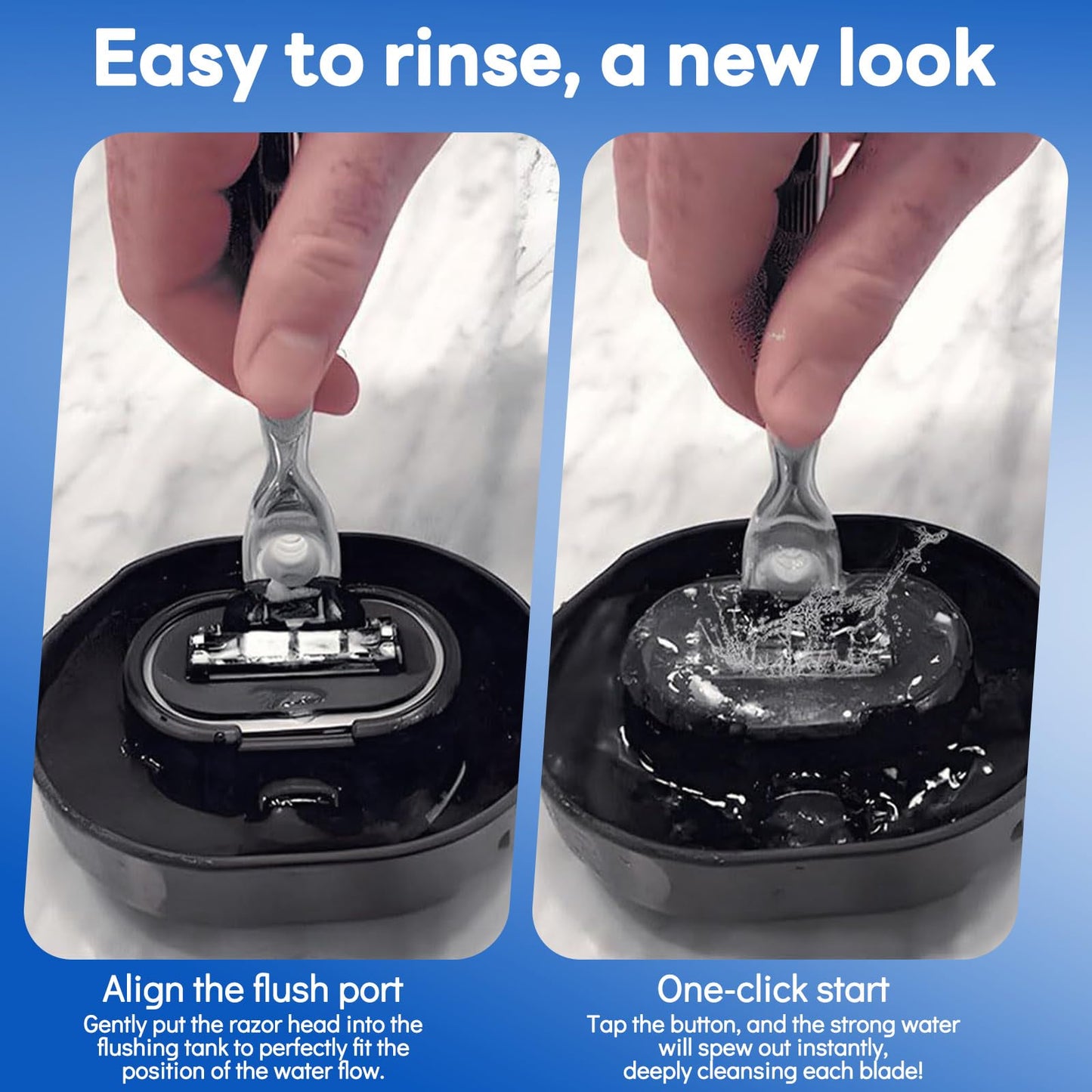 Men's Shaving Razor Rinser Cleaner,Portable Razor Rinser for Shave,Applies to Most Hand Shavers,Quick Cleaning,Say Goodbye to Clogged Razors and Dirty Sinks (1Pcs) (black)