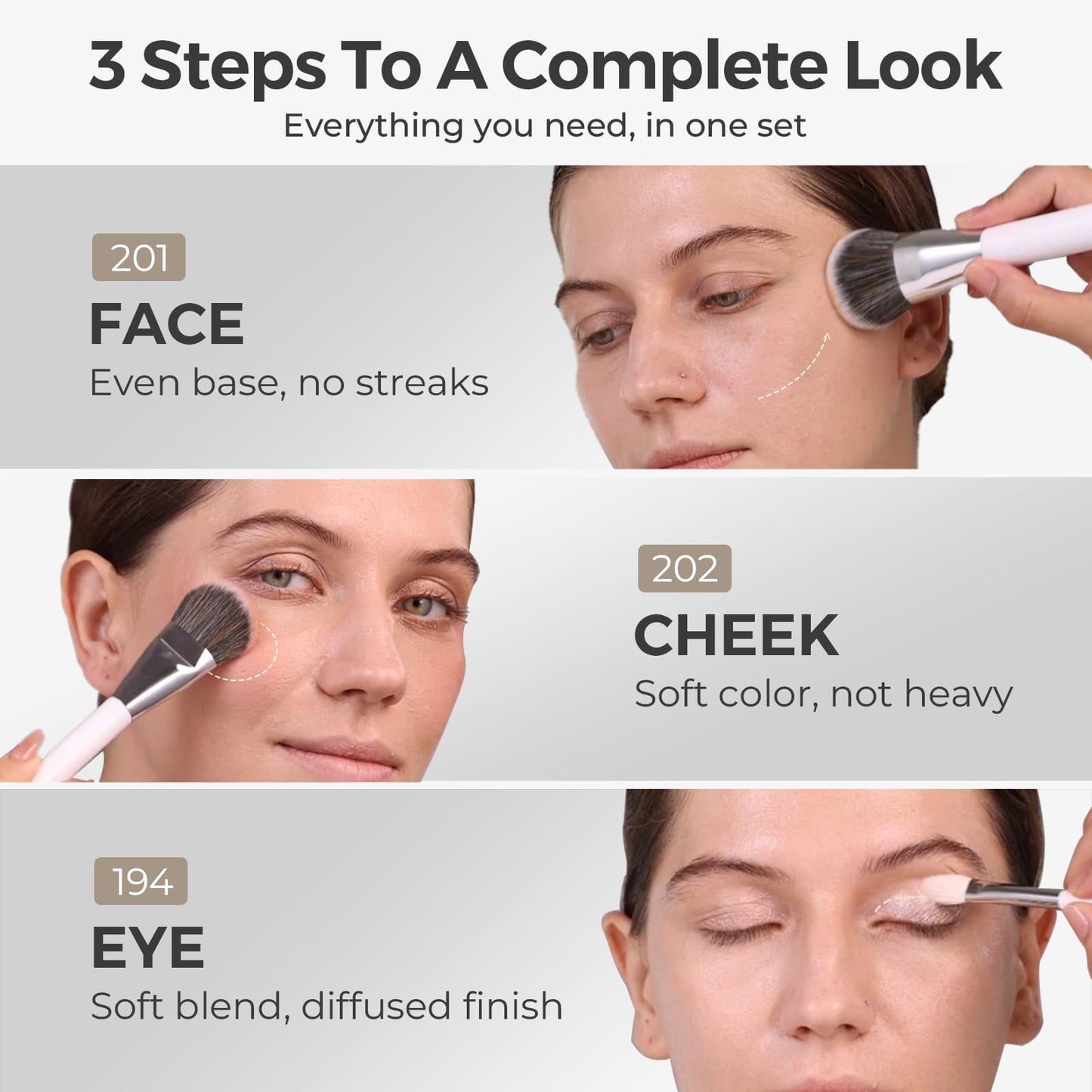 Makeup Brushes Set, Albeaut 7Pcs Face Eyeshadow Brushes Kit with Preminum Bristles Liquid Foundation Concealer Blending Tools Professional & Travel Bag