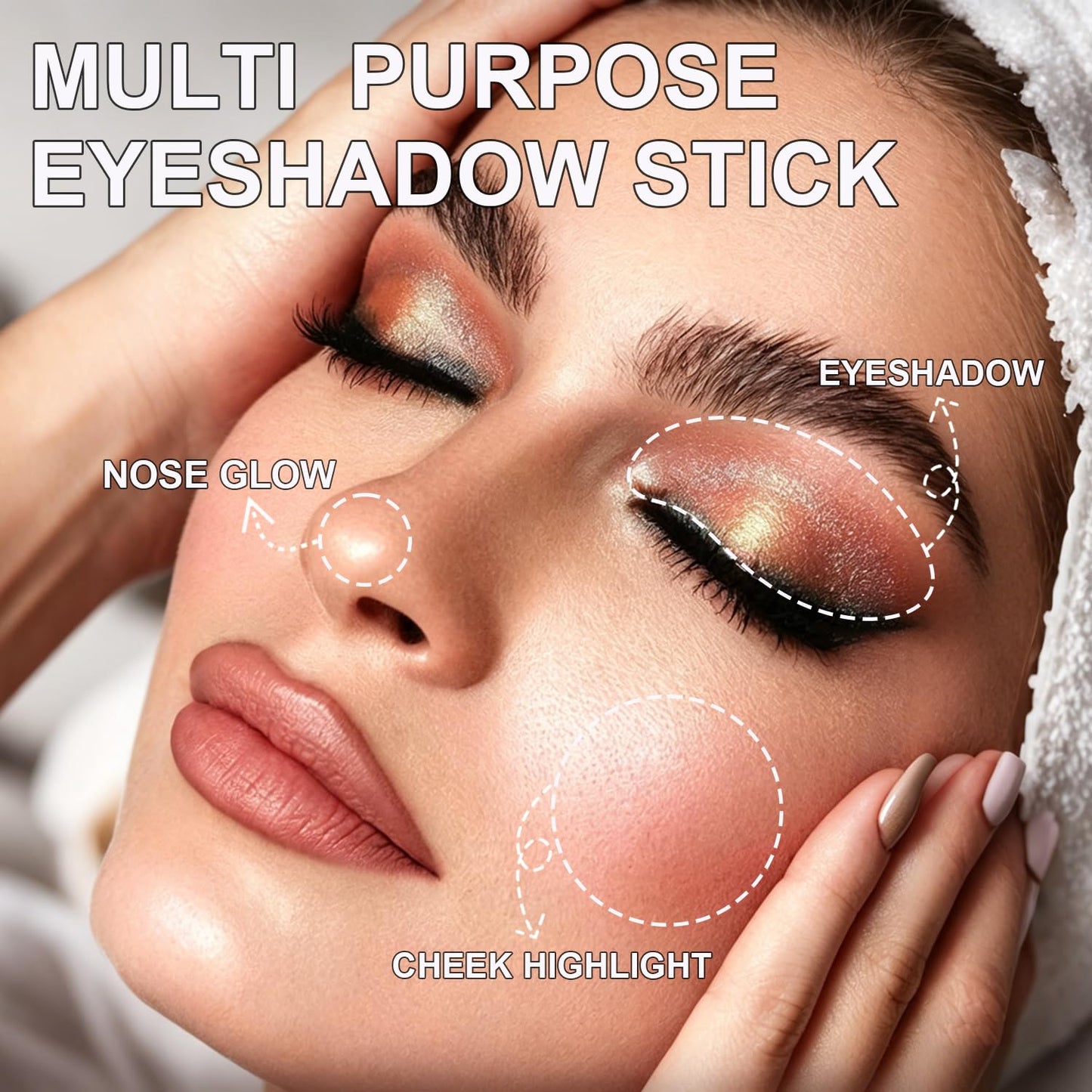 Neutral Eyeshadow Stick Combo Set - 6 Metallic Shades for Effortless Daily & Party Makeup | Long-Lasting, Waterproof