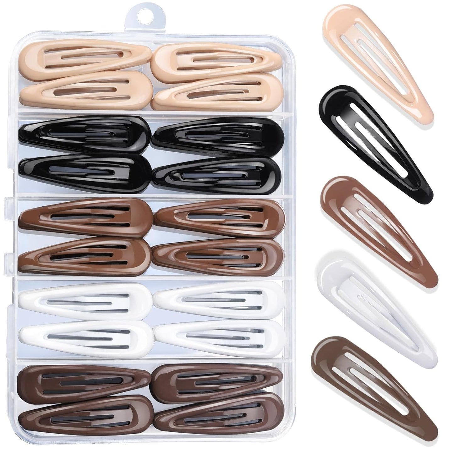 Teenitor Snap Hair Clips - 50 Pcs 2-Inch Metal Barrettes in Mixed Colors | Perfect for Women