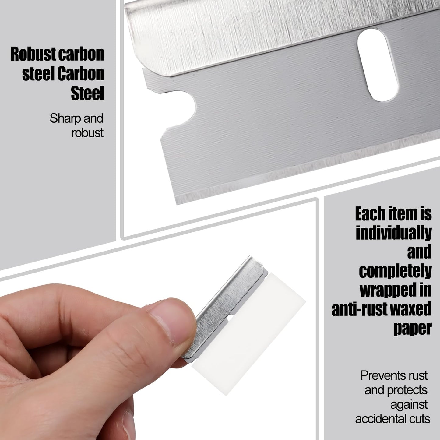 LECEHIVO 1200 Pcs Single Edge Razor Blades Industrial Straight Edge Replacement Scraper Box Cutter Glass Paint Scraper Blades for Removing Stickers Decals Labels