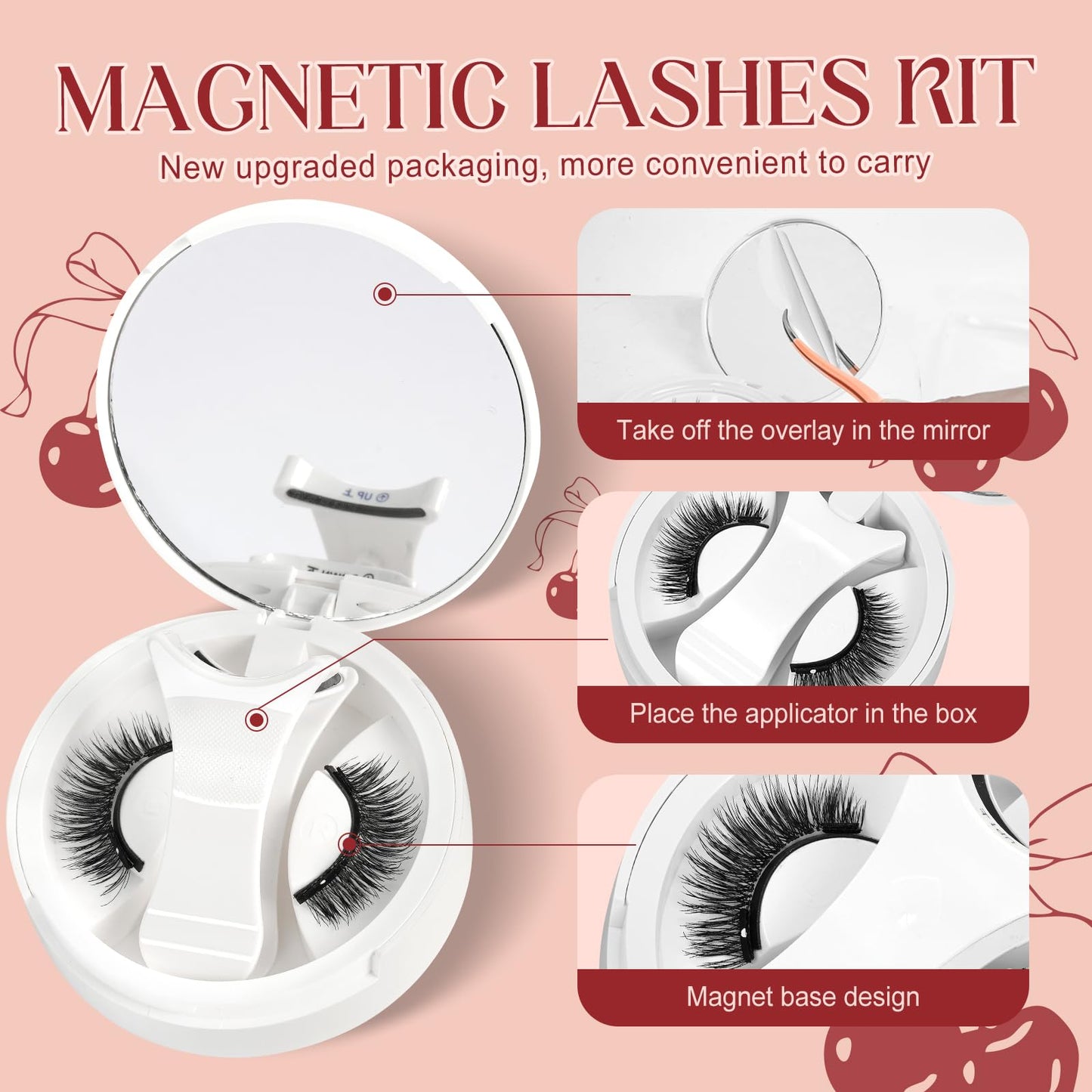 Higu clace Magnetic Eyelashes with Applicator 2 Pairs Magnetic Eyelashes No Glue Needed Reusable Magnet Lashes Natural Look Easy to Wear and Remove(NZH-A+C)