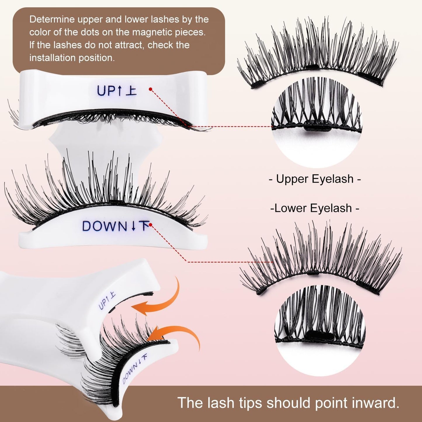 FVAQL Magnetic Eyelashes with Applicator，Reusable natural looking, no eyeliner no adhesive, easy to put on and take off. (Magnetic Lashes-CT10-1)