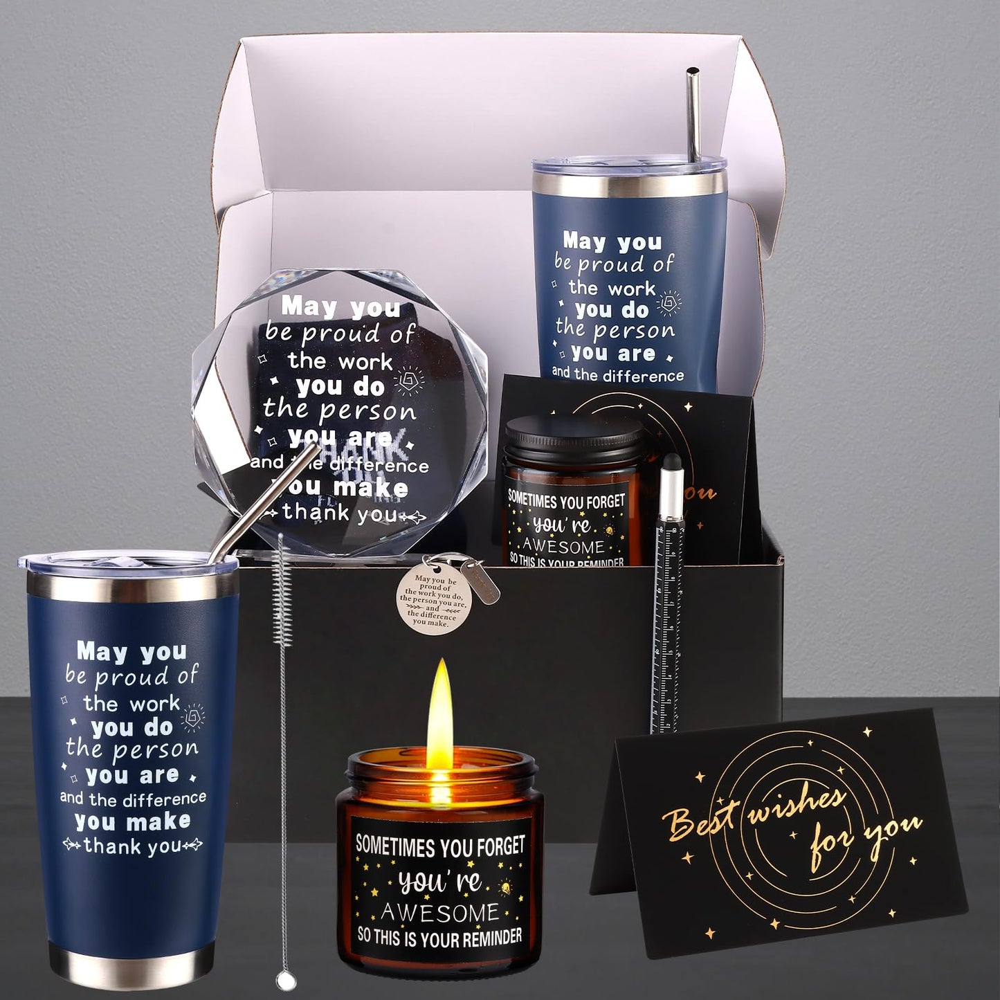 Kolewo4ever 9 Pieces Employee Appreciation Gifts for Men Housekeeping Week Appreciation Gifts Thank You Gift May you Be Proud Gift for Team Coworkers Farewell Male Friend