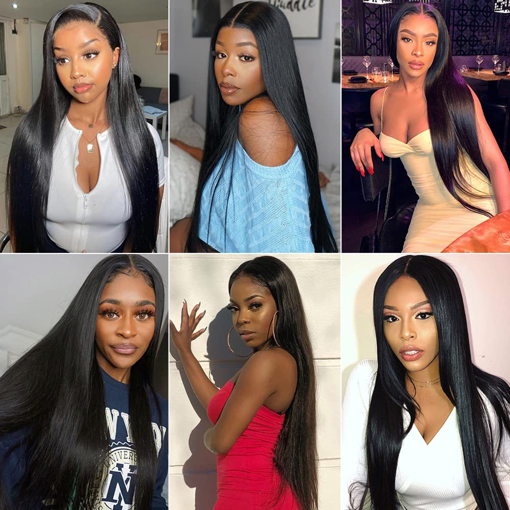 Human Hair Bundles Straight Human Hair Bundles 18 20 22 inch Natural Black Straight Bundle Double Weft Brazilian Black Bundle