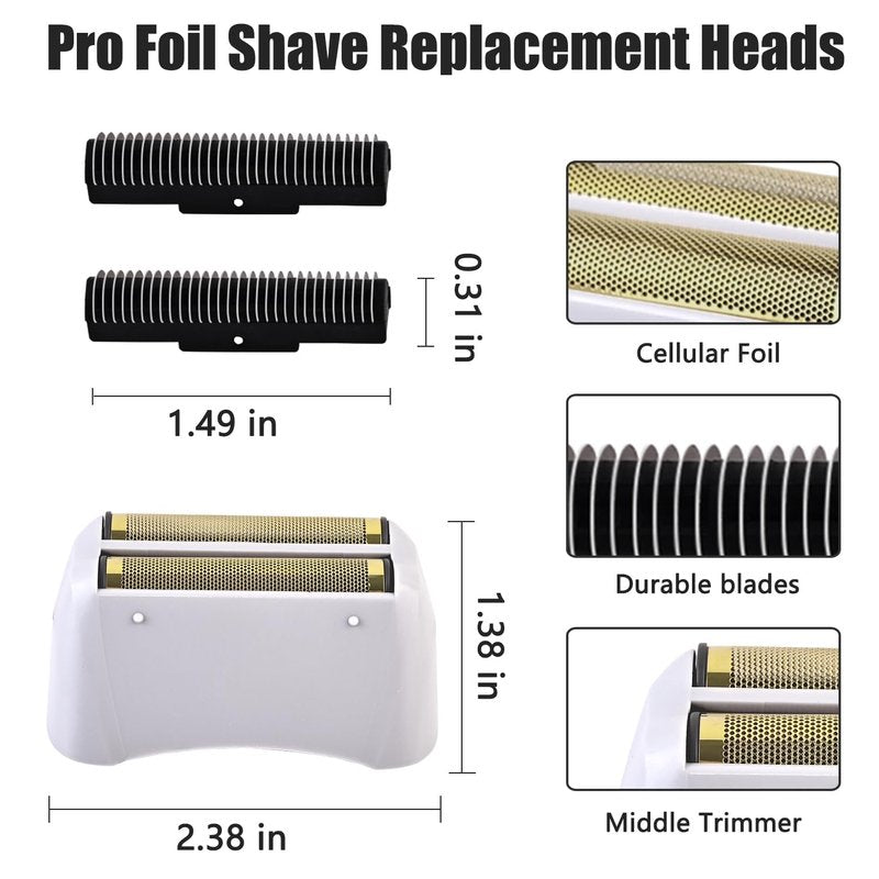 MISHAVE 2 Pack Pro Shaver Foil Replacement and Cutters, Compatible with Andis 17150/17155/17200 Pro Lithium Titanium Foil Shaver Replacement Heads