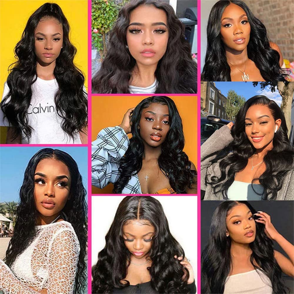 Body Wave Bundles Human Hair 16 18 20 Inch Brazilian Virgin Human Hair Bundles Body Wave 3 Bundle 100% Unprocessed Weave Hair Weft 300G