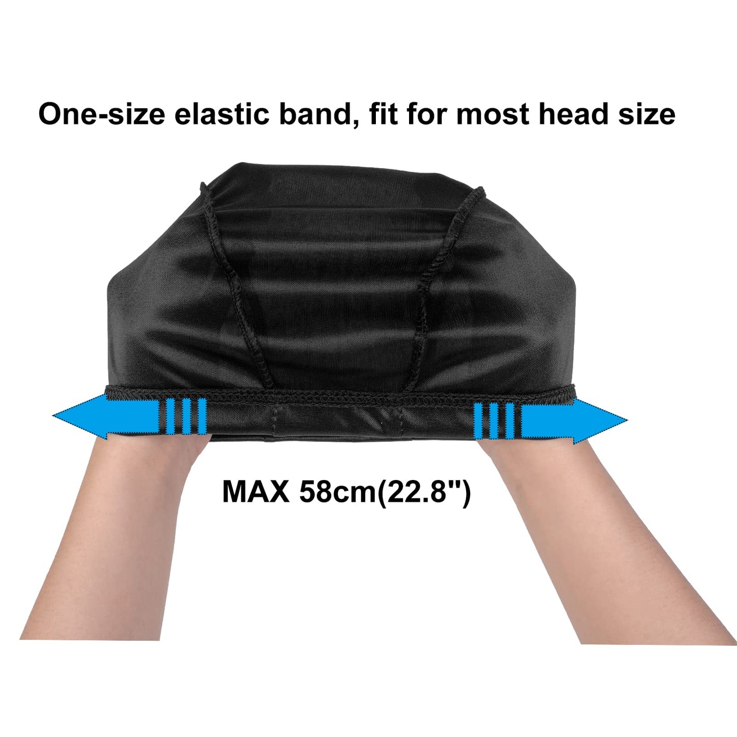 2PCS Silky Wave Caps for Men Waves, Good Compression Caps Over Durags for 360 Waves, Ideal Gifts for Farther's Day (Black+Gold)