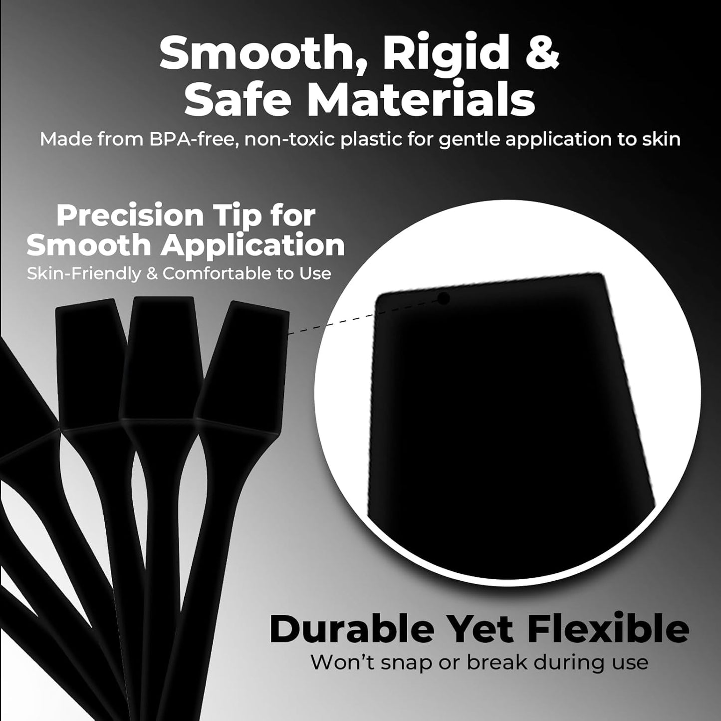 Mini Lotion Spatula - 100 Pack Disposable Applicators for Skincare, Creams & Crafts | 2.5" Black Ointment Mixers