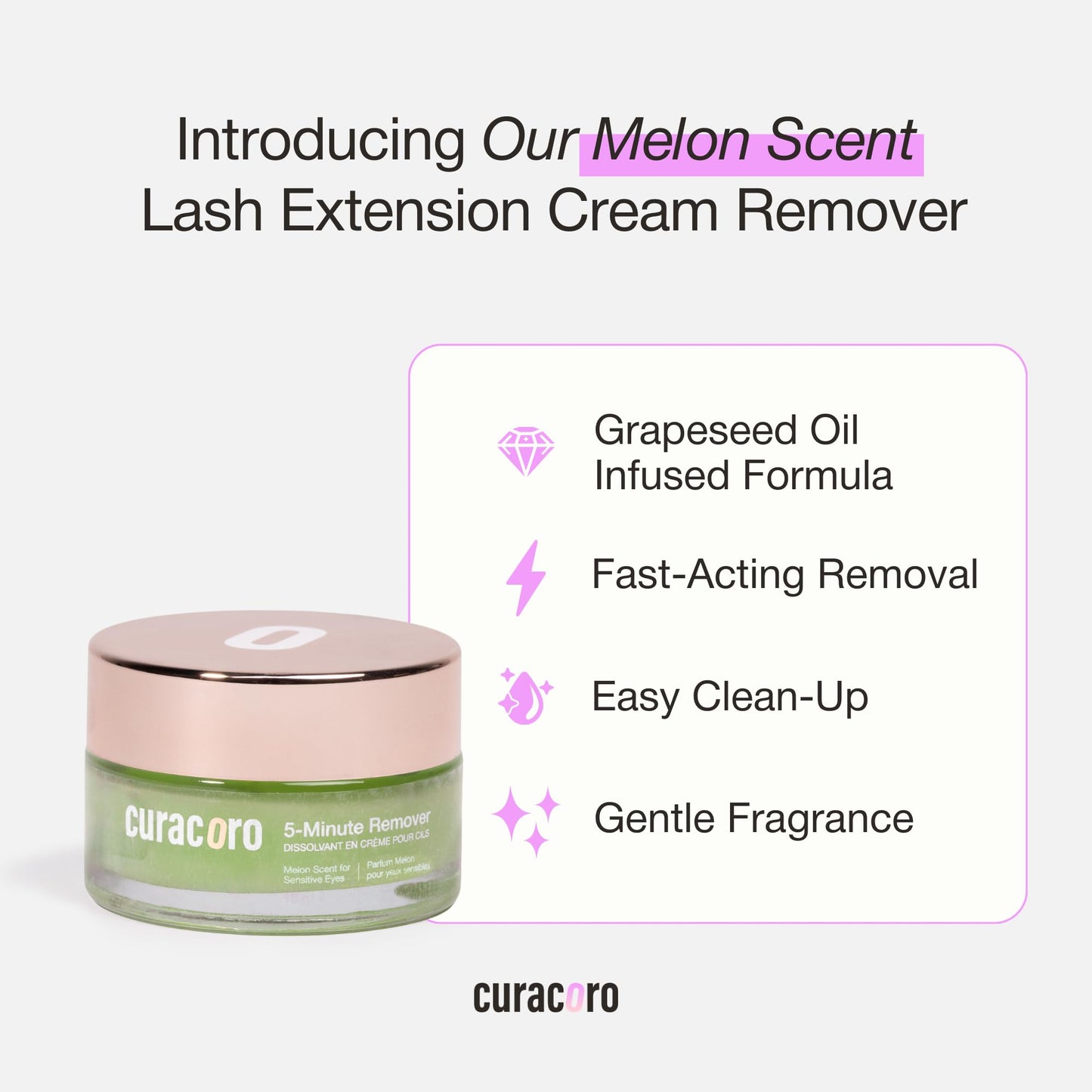 CURACORO Lash Cream Remover for Lash Extensions 15g, Dissolves Powerful Eyelash Extension Glue, Low Irritation Cream for Sensitive Skin