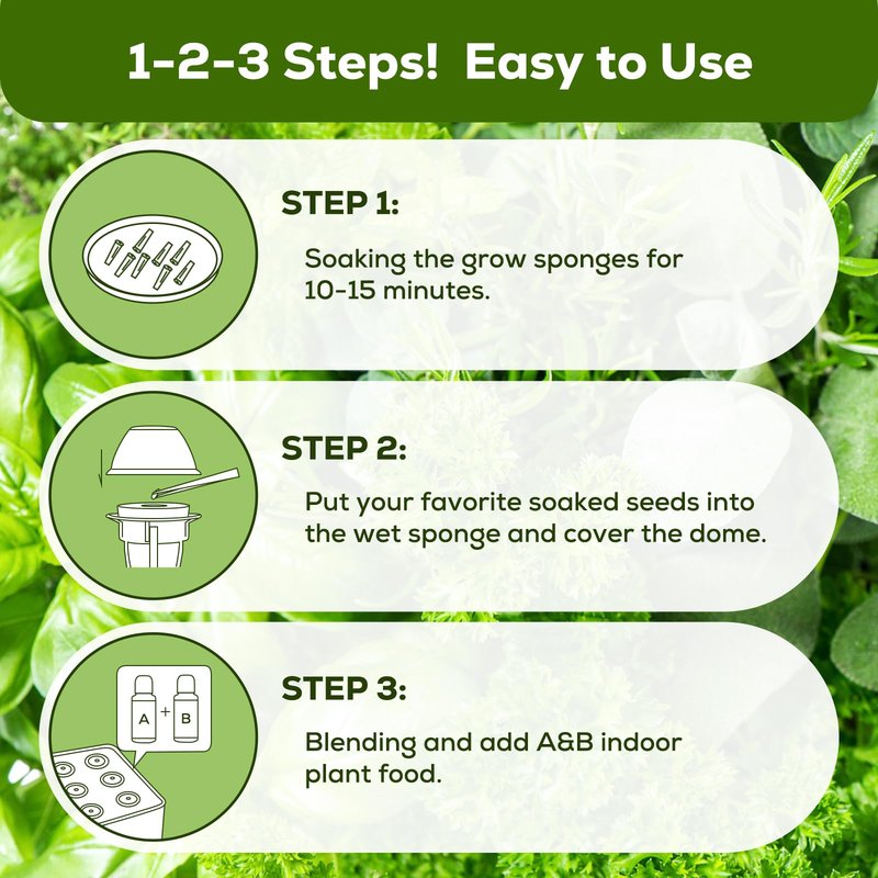 12 Pods Herbs Green Seed Pod Kit for AeroGarden, Ahopegarden Hydroponics Growing System, 1000+ Seeds of Basil, Parsley, Thyme, Mint, Cilantro, Dill, Oregano