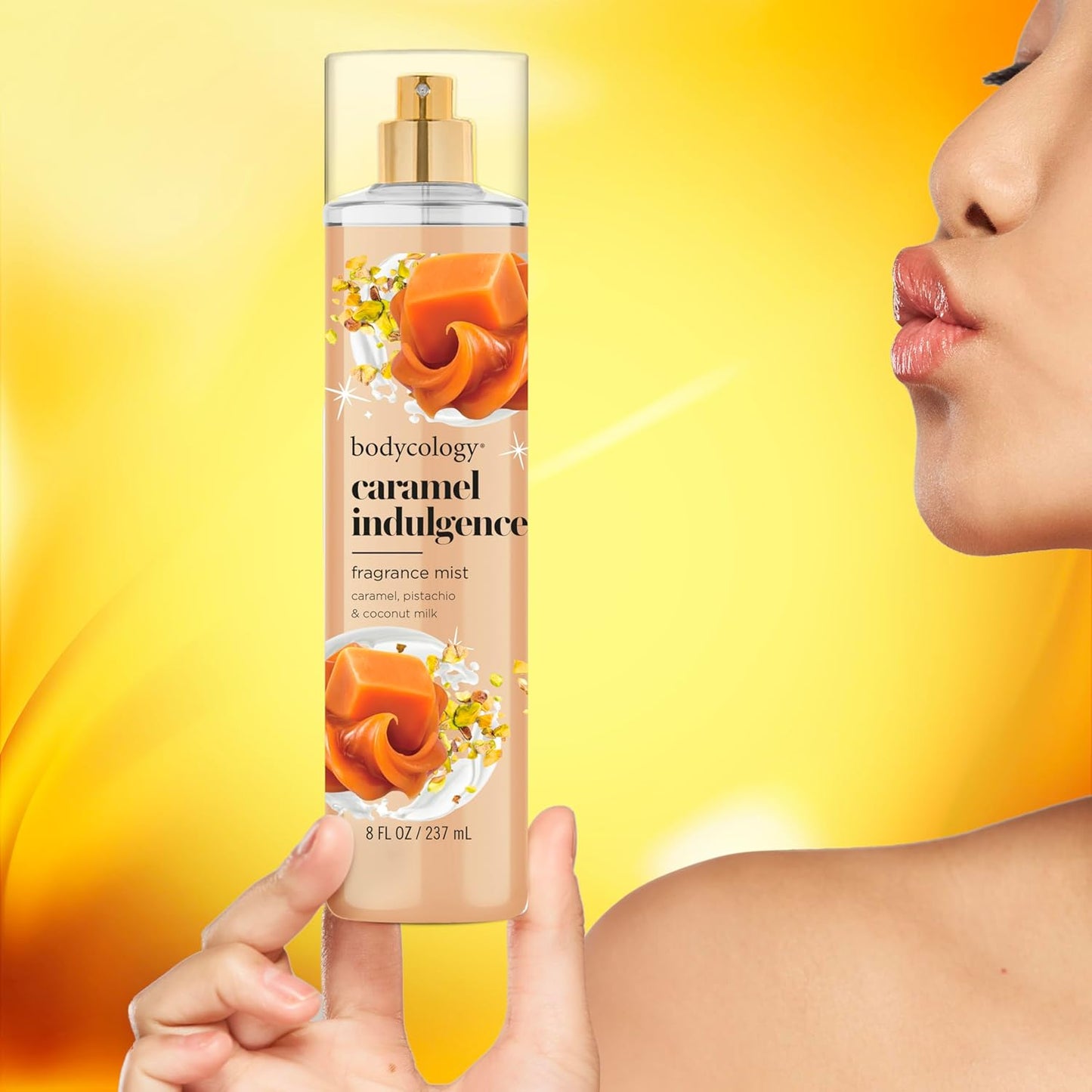 Bodycology Caramel Indulgence Body Mist - Long-Lasting Fragrance, 8 Fl Oz