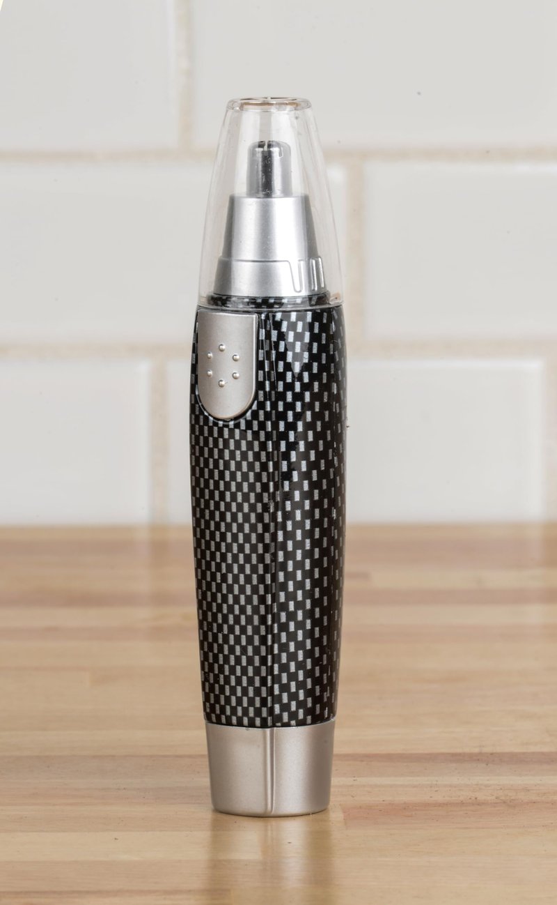 Luxitude Precision Ear & Nose Hair Mens Grooming Trimmer - All-in-One Cordless Design, Steel Blades & Carbon Fiber Finish