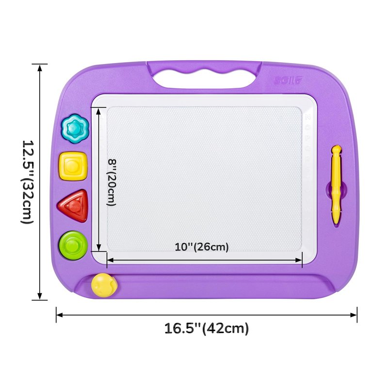 SGILE Toddler Toys for Kids, Large Magnetic Drawing Board for Birthday Gift, Toys for 1 2 3 4 Year Old Girls Boys, Etch & Sketch Pad with 4 Stamps, Learning and Educational, 16 ×13 in, Purple