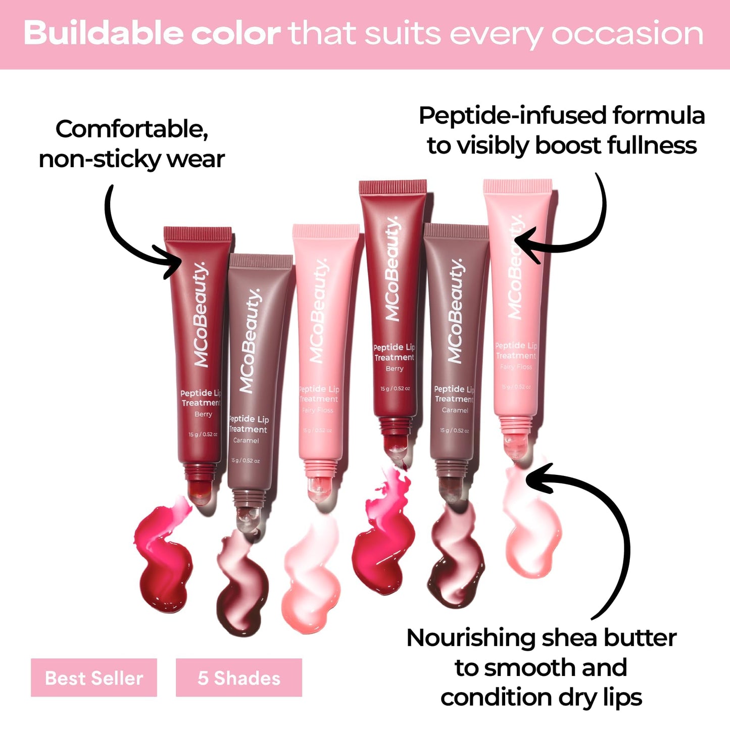 MCoBeauty Peptide Lip Treatment - Caramel Plumping Lip Gloss Balm
