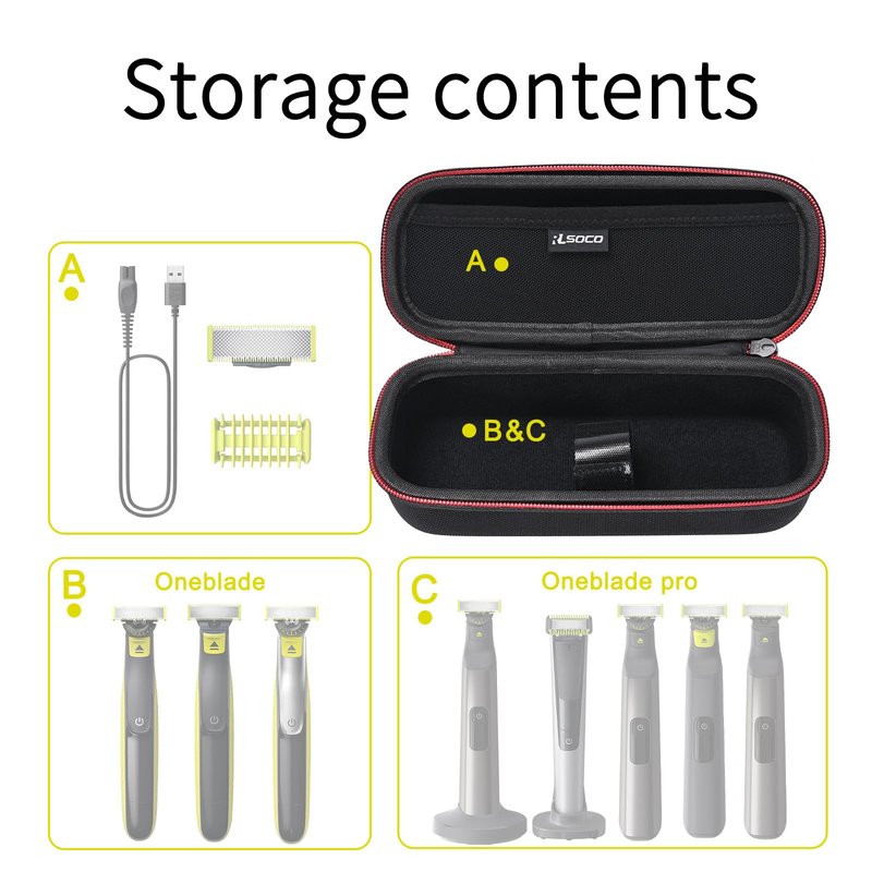 RLSOCO Hard Case Compatible With Philips QP6530/70,QP6530/80,QP6531/70,QP6550/70,QP6520/70,QP6510/20,QP2520/90, QP2630/70, QP2520/20 Hybrid Electric Trimmer (Case Only)