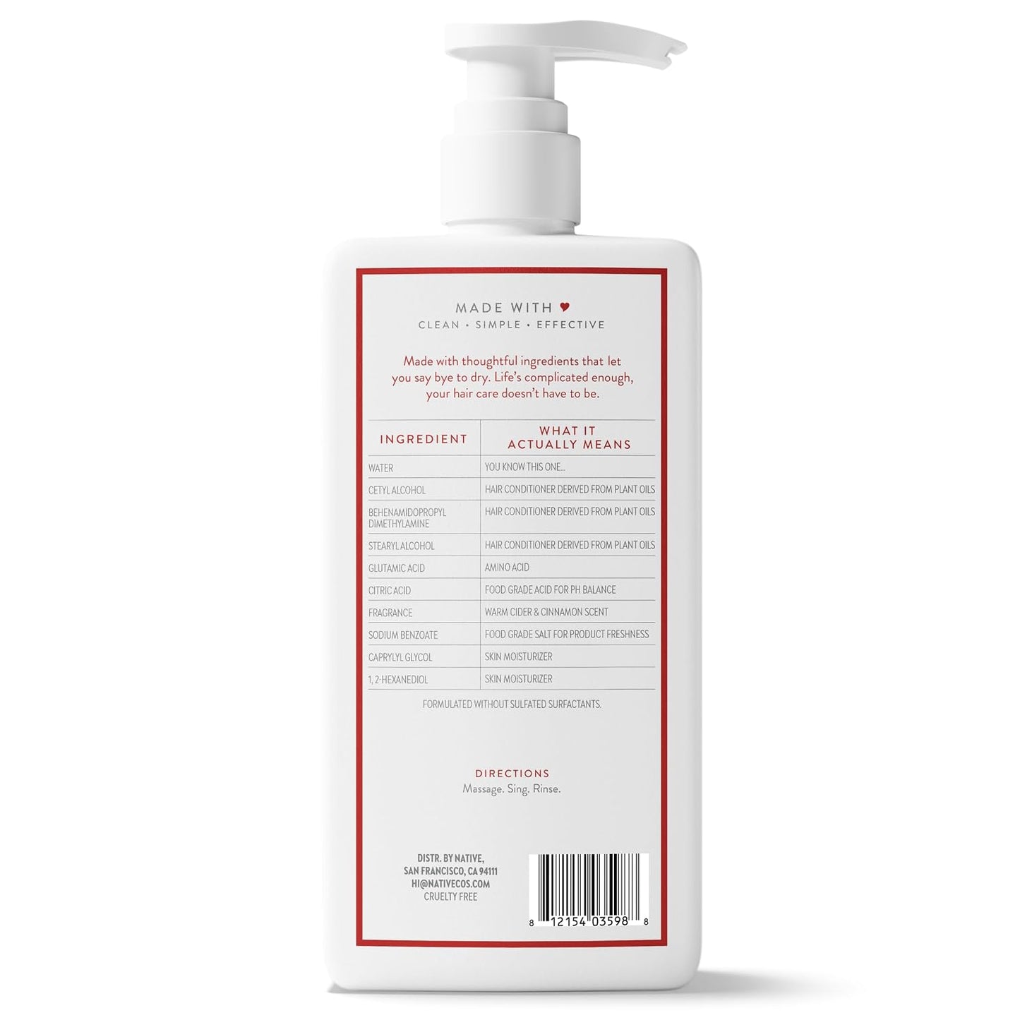 Moisturizing Conditioner - Warm Cider & Cinnamon Scent | 16.5 fl Oz