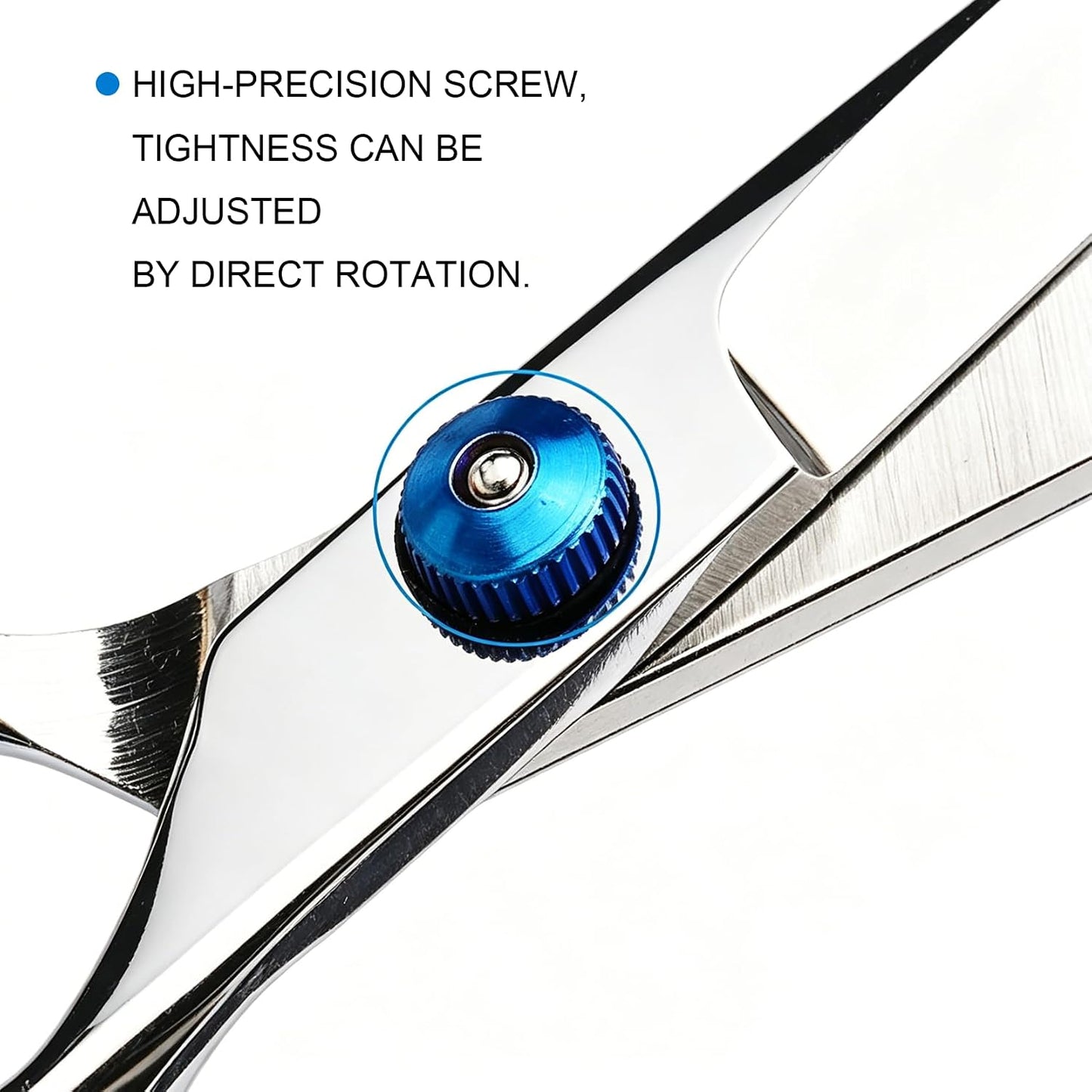 Professional Hair Cutting Scissors - 6.5" Stainless Steel Barber Shears with Adjustable Tension | Includes Comb for Home & Salon Use
