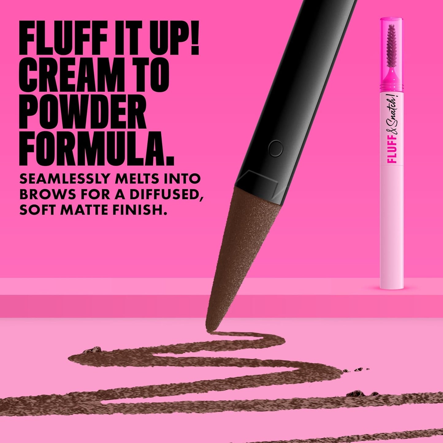NYX Fluff & Snatch Brow Powder Pen | Cream To Powder Eyebrow Pen For Defined, Smudge-Resistant Brows - Brunette