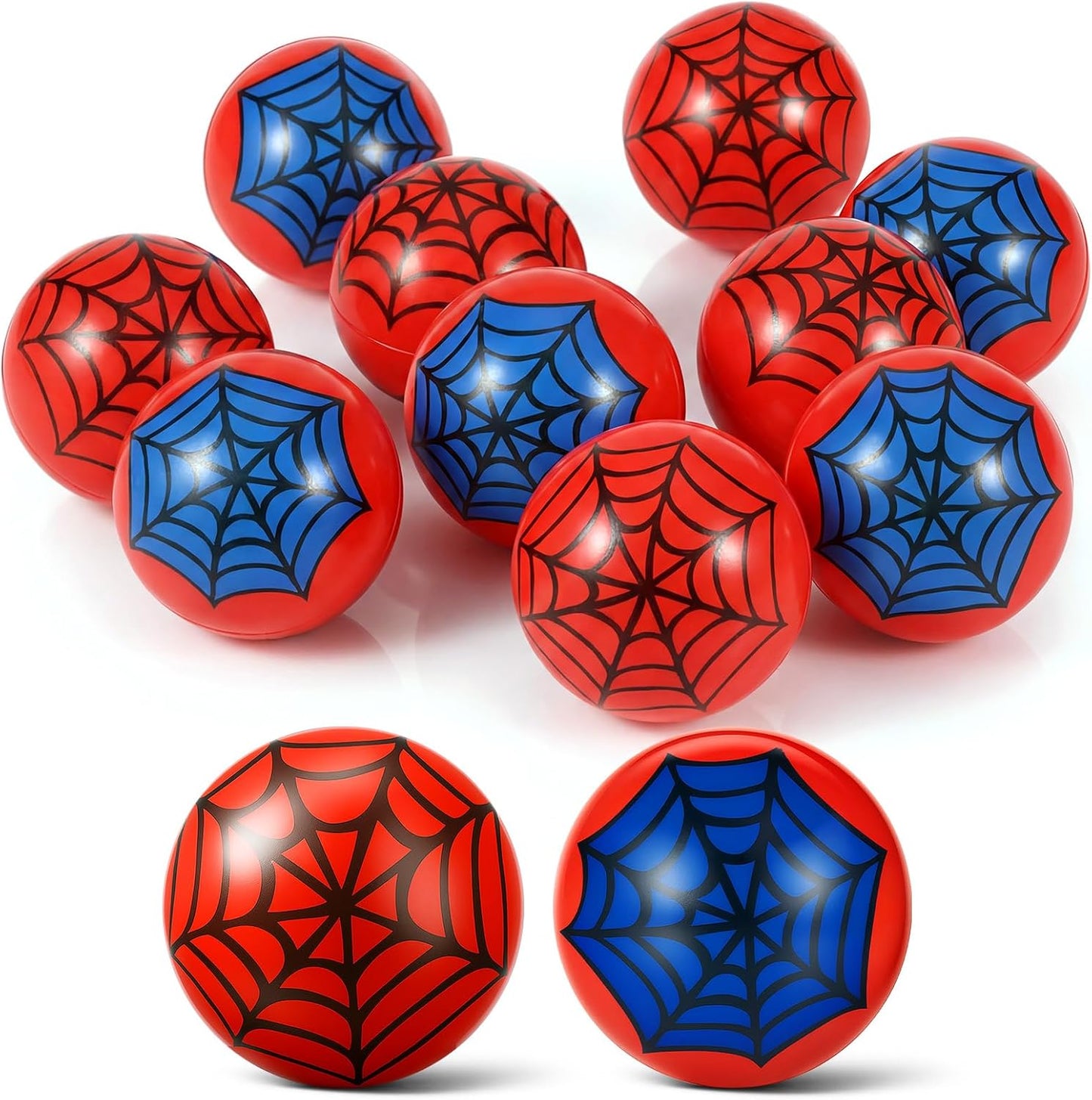 Spider Party Favor Set - 24 Pcs Spider Web Stress Balls for Kids | Fidget Toys & Birthday Goodie Bag Stuffers (3 Styles, 1.57”)