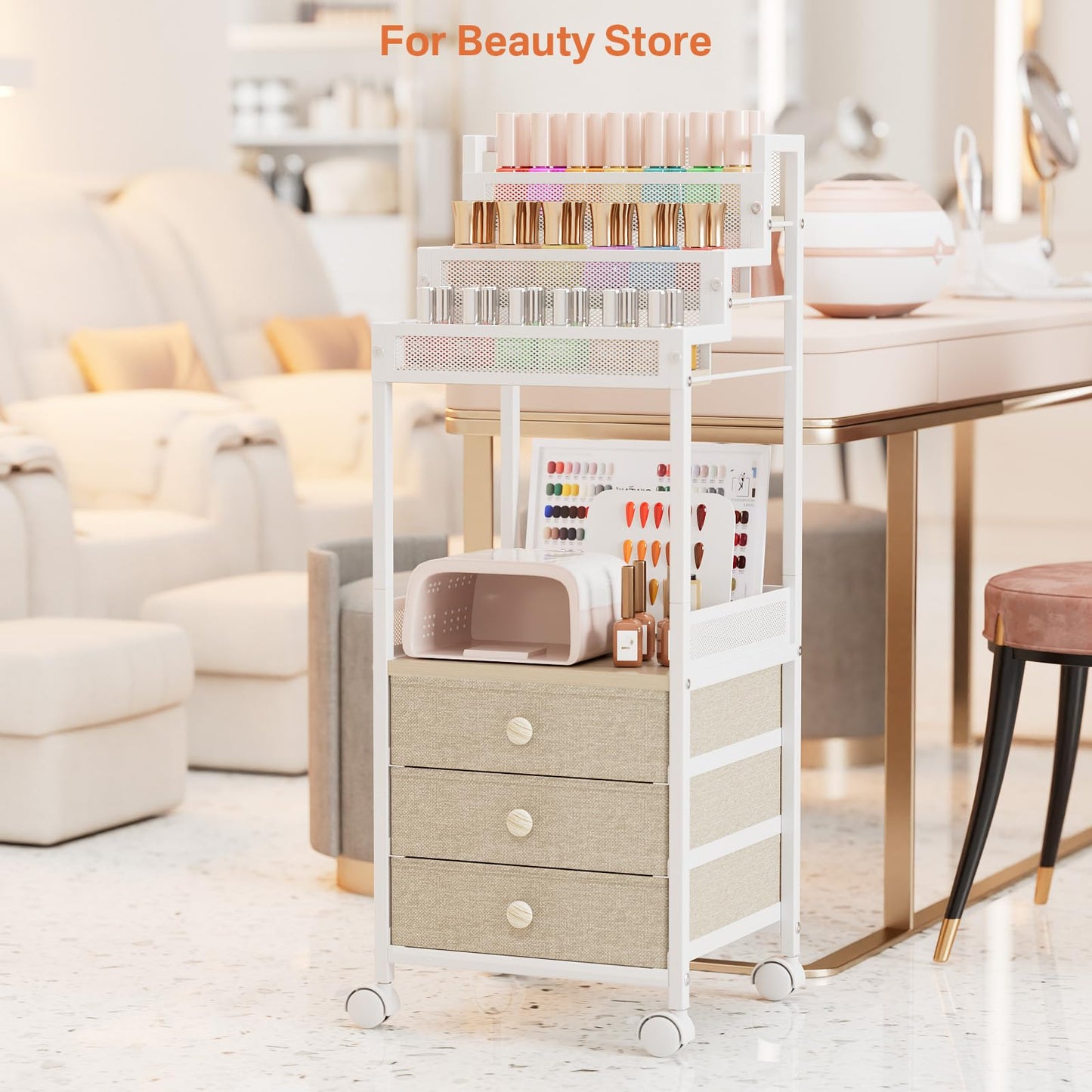 FURFUN Makeup Organizer Storage with Drawers for Bathroom and Vanity 13in
