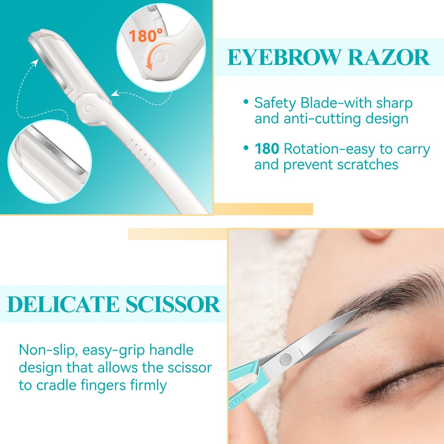Tweezers for Women Facial Hair, 10 in 1 Pimple Popper Tool Kit with Tweezers, Eyebrow Tweezers Kit with Eyebrow Trimmer & Scissors, Razor, Travel Bag, Hair Plucking Daily Beauty Tools