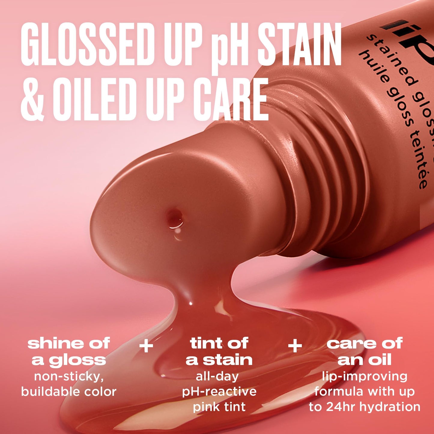 Urban Decay Lip Toy pH Staining Lip Oil - Lip-Caring Oil With Up To 24HR Hydration + All-Day pH-Reactive Stain, High Shine Non-Sticky Gloss - Caked Up (Vanilla Sugar) - Clear Shimmer, Low Stain