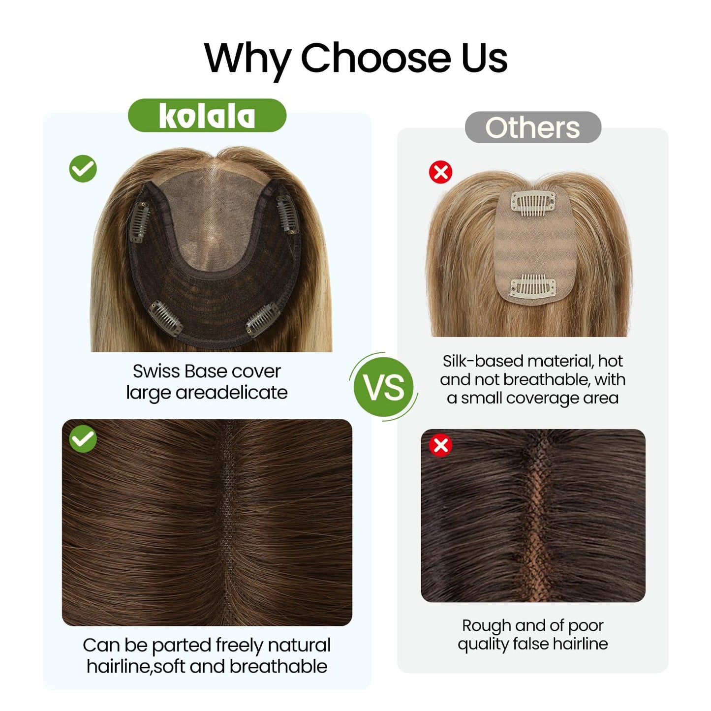 Real Human Hair Toppers for Women - Thinning Crown Solution | 6x7 Inch, 150 Density, 14 Inch Platinum Blonde