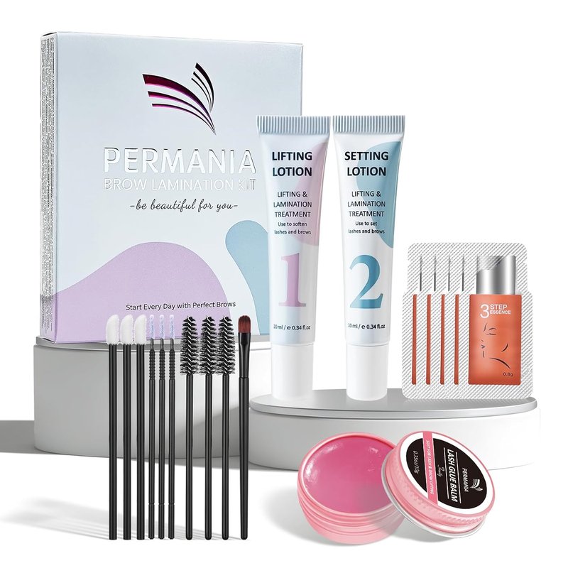 Brow Lamination Kit - Instant Perm for Fuller, Thicker Eyebrows | Lasts 4 Weeks with Glue Balm