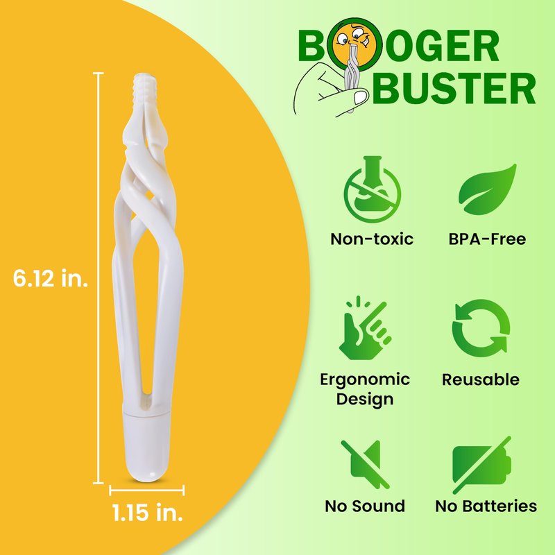 BOOGER BUSTER, Nose Cleaner, Massaging for The Nose, Essential Cleaner, Unique Sensation, Must-Have, White