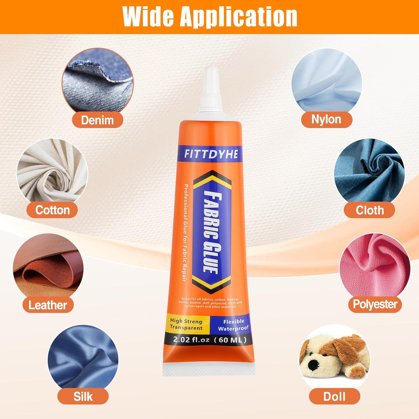 Fabric Glue - Permanent Washable Clear Adhesive for Rhinestones, Patches, Denim & More | 60 ML