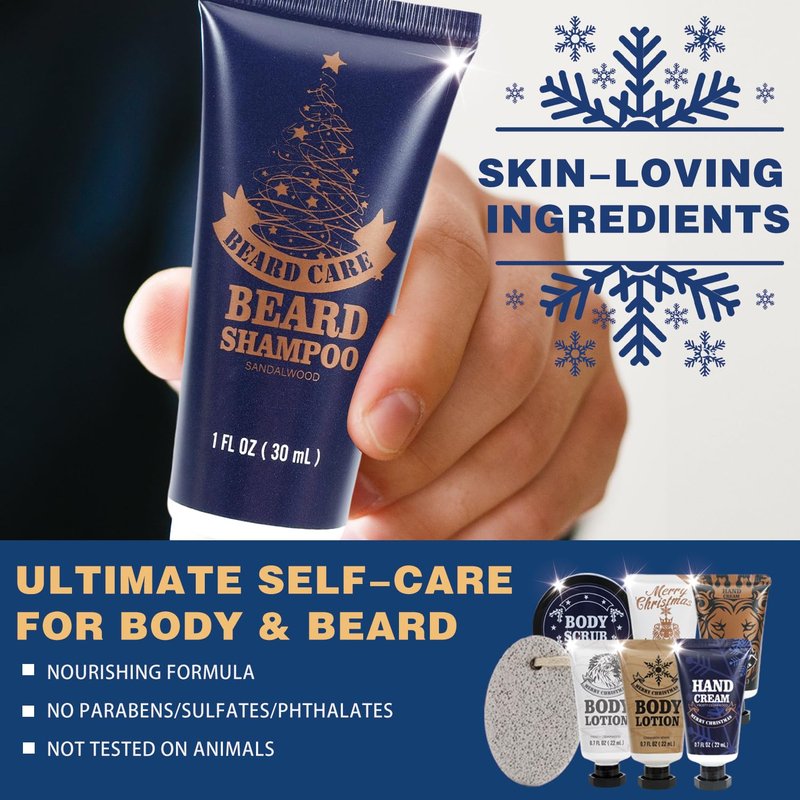 Advent Calendar 2025 Rinse & Robust 24 Days Christmas Gift Set for Men Holiday Gift Baskets for Men with Beard Care Skincare Beauty Advent Calendar, Happy New Year Countdown Calendar Gift Set