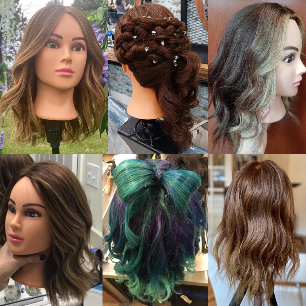 Hairingrid Mannequin Head - 20-22" 100% Human Hair Training Head with Clamp Holder | Ideal for Cosmetology