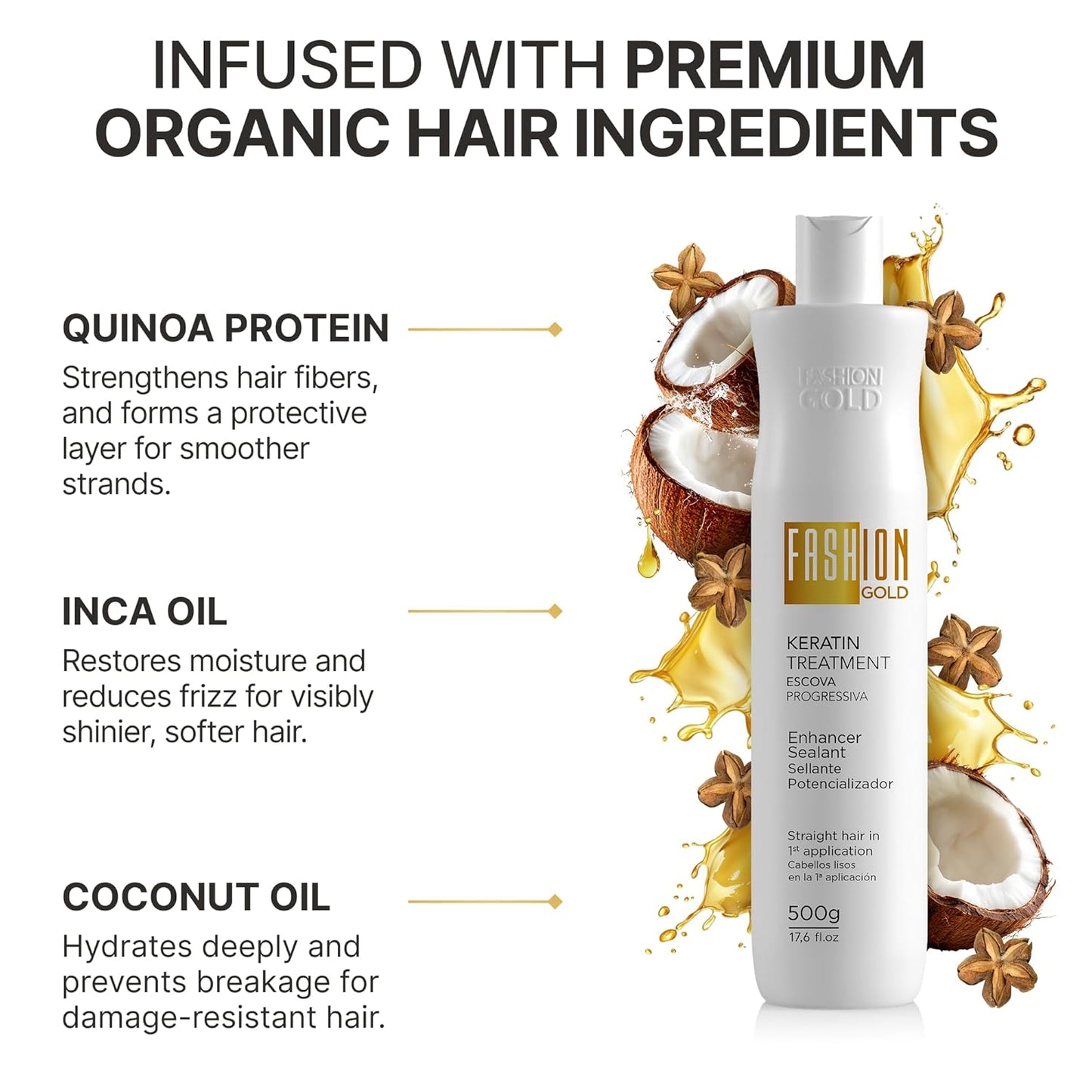 Keratin Hair Treatment - At-Home Hair Botox for Smooth, Frizz-Free Hair | 10 Uses per Bottle
