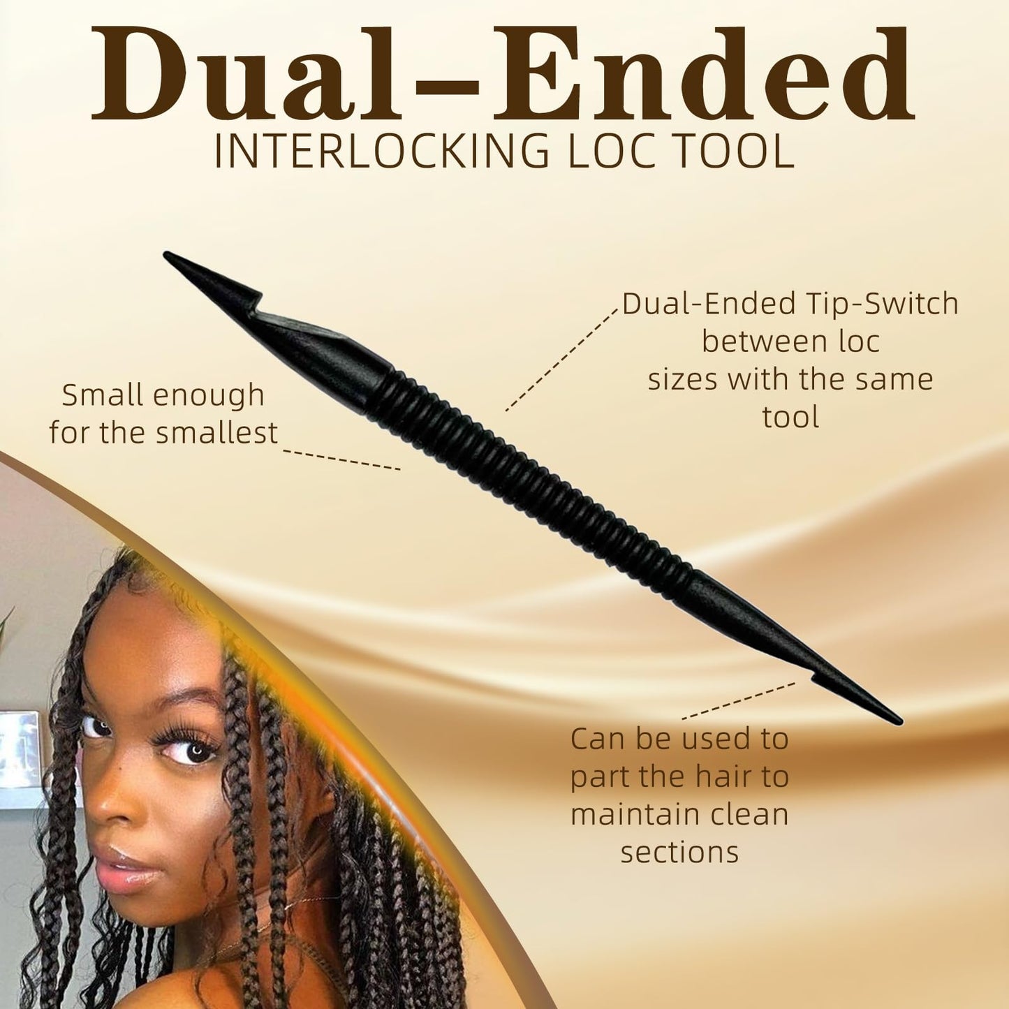 Double-Ended Crochet Hook for Dreadlocks, 8 Pcs Braiding Tool Hair Knitting Interlocking Tool Braid Braiding Crochet Hook for Hairstyles, Type A