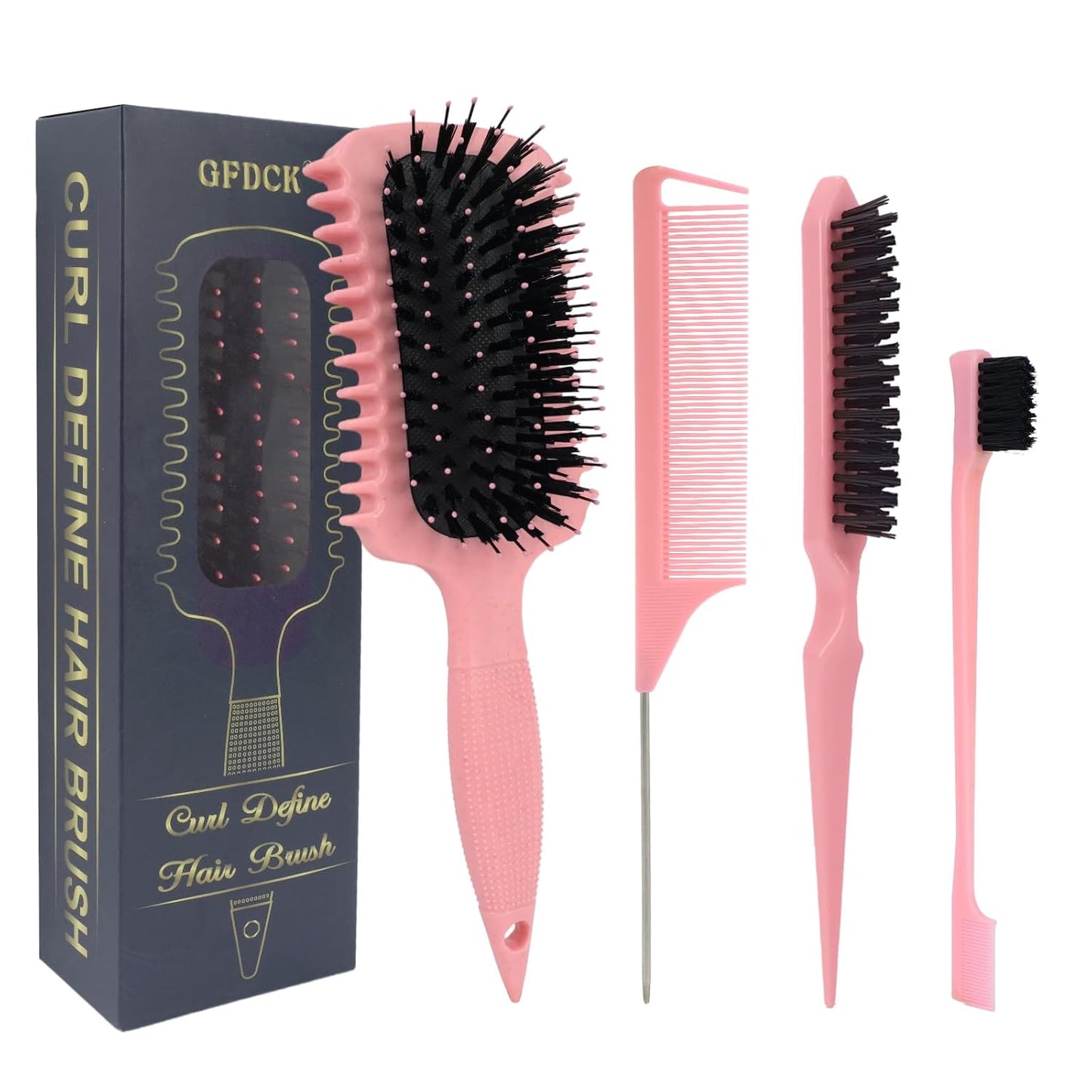 Curl Defining Brush - Curly Hair Detangler for Effortless Styling | Reduces Frizz on All Hair Types