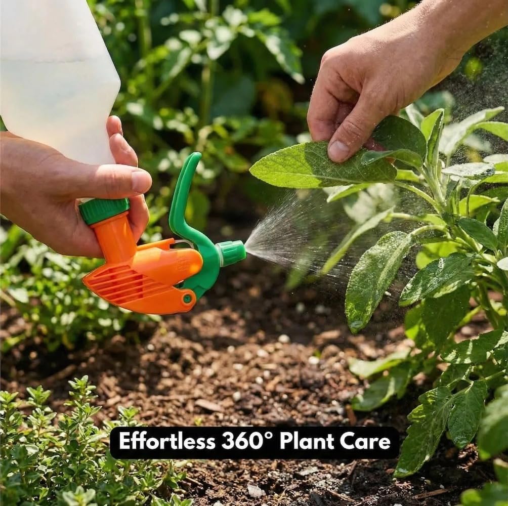 360° Spray Bottle Adapter - Universal Fit with Nozzle & Weighted Tube | Multi-Angle Sprayer Attachment (3-Pack)