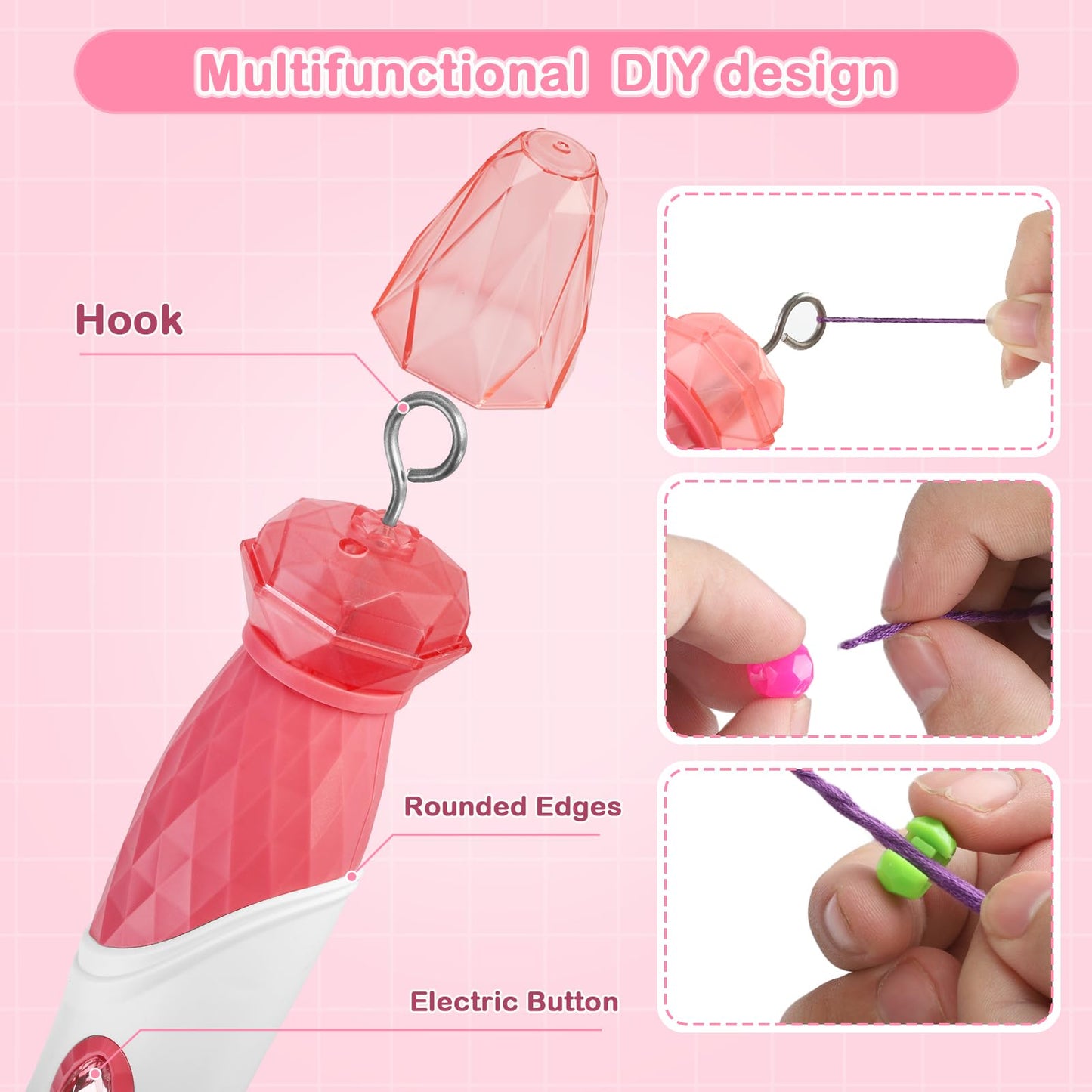 DIY Hair Salon Toys for Girls, Automatic Hair Braiding Machine & Rope Braider with Accessories, Kids Hair Styling Tool for Girls 3 4 5-12 Years Old