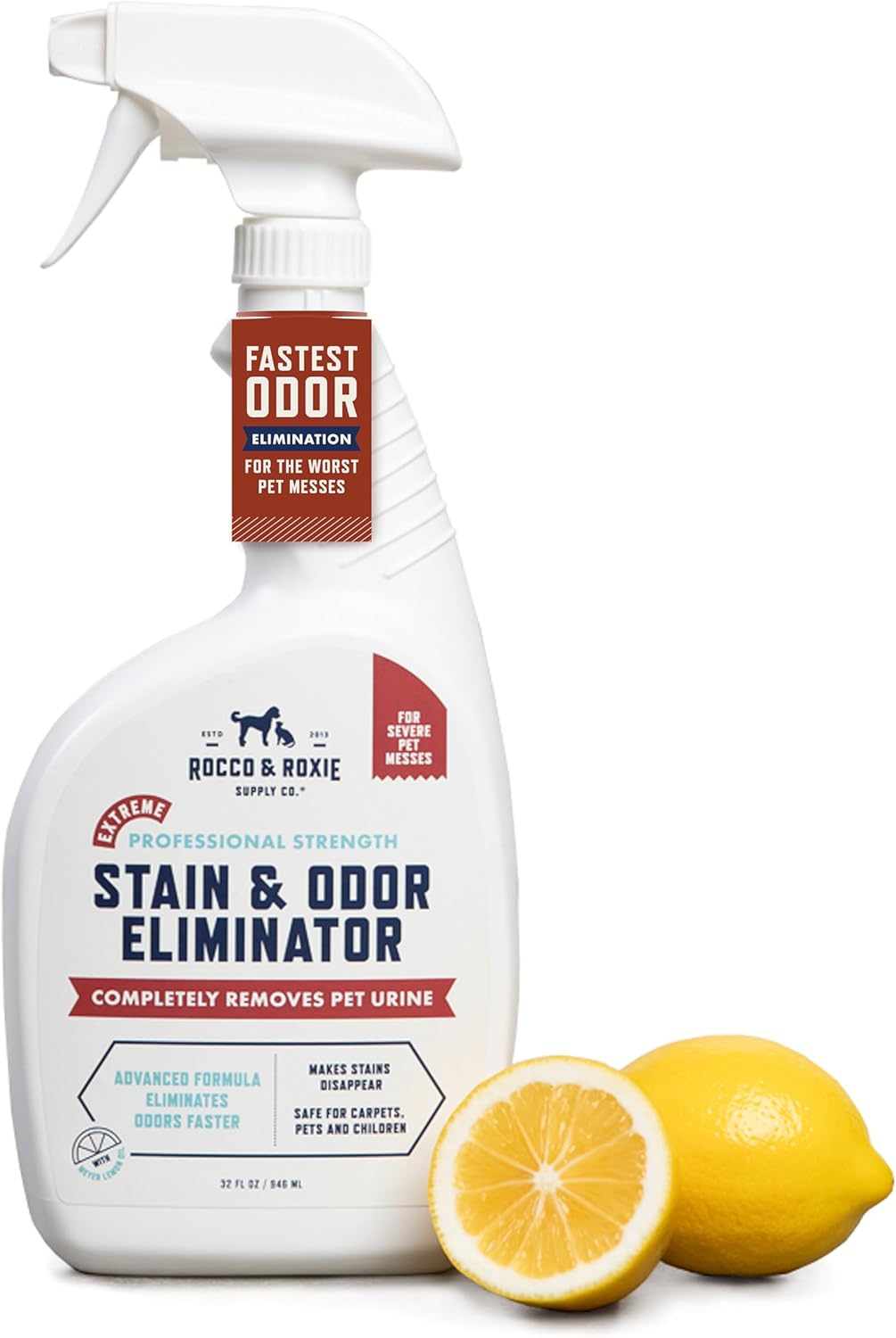 Rocco & Roxie Stain & Odor Eliminator | Enzyme Cleaner for Pet Urine - 32 Fl Oz Carpet Cleaner Spray