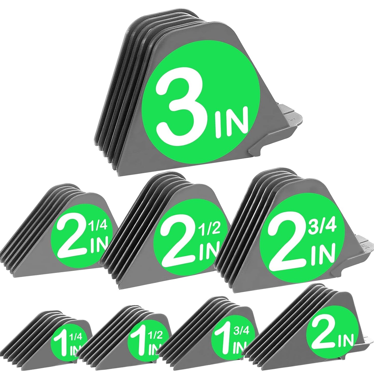 Hair Clipper Combs Guides - 8-Piece Set for Wahl Clippers | 1", 1.25", 1.5", 2" Sizes