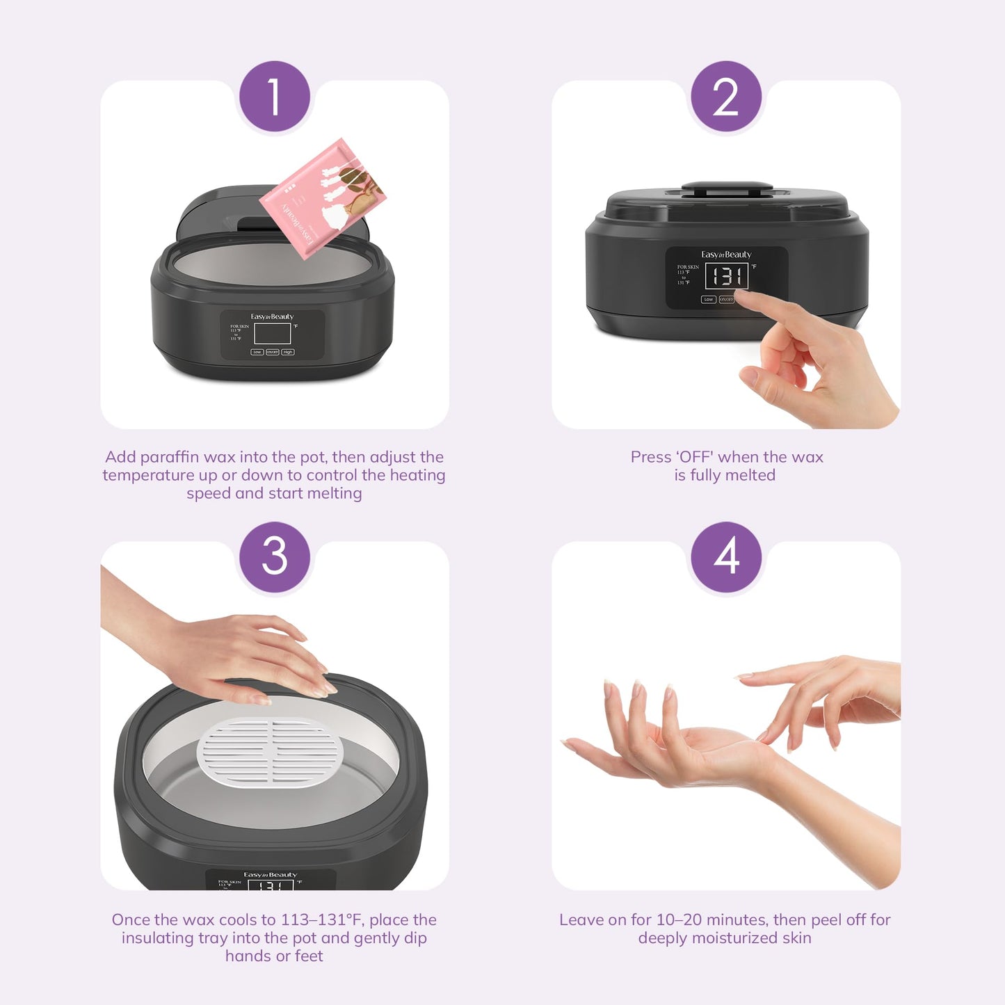 Paraffin Wax Machine for Hand and Feet - 3000ml Hand Wax Paraffin Machine for Arthritis,Touchscreen Paraffin Wax Warmer with 6 Packs Unscented Wax (2.64 lbs), Paraffin Bath for Smooth & Soft Skin