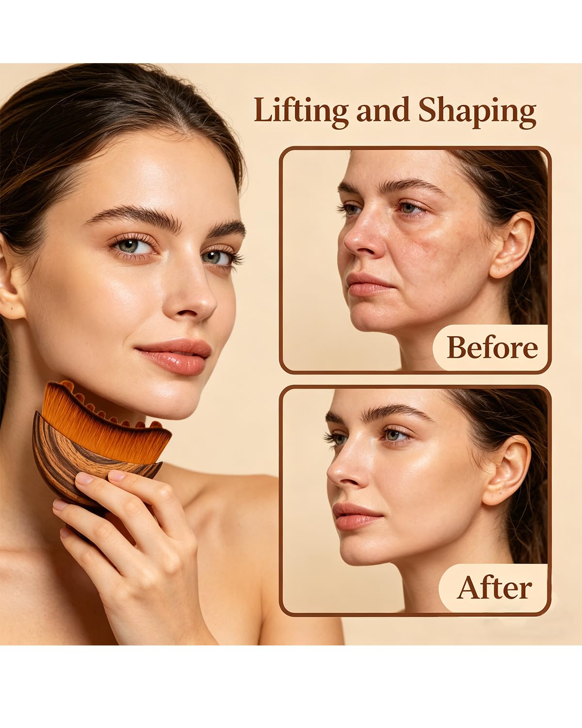 Lymphatic Contour Face Brush - Gentle Facial Cleansing Tool for Puffiness Reduction | Ergonomic, Travel-Friendly (2PCS)