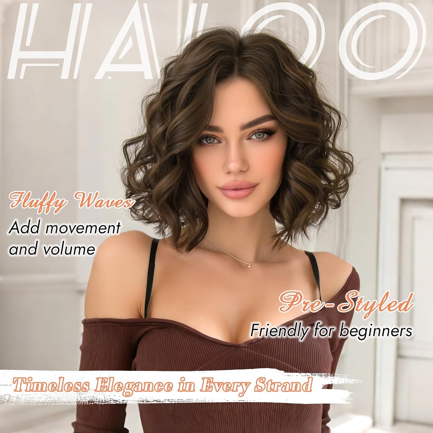 Blonde Bob Wig for Women - Lace Front Short Soft Wavy Curly Synthetic Hair | 11 Inch Natural Look