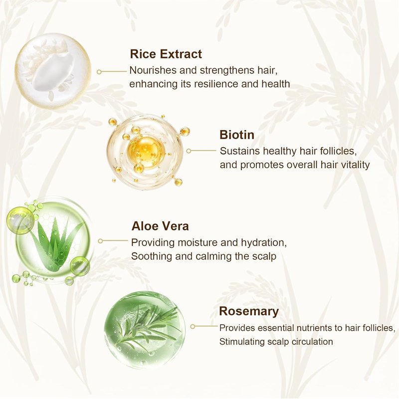 Rice Water Shampoo & Conditioner Set - Strengthen & Revitalize Hair | Nourishing Biotin Infusion for All Hair Types