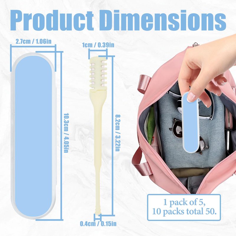 Huakaile 50 Pieces 360° Rotating Nose Trimmer Women, Double-Sided Nose Hair Remover Cutter, 2-in-1 Nasal Hair Trimmer with Ear Picker Manual Portable Knife Razor Clippers for Men Female (50)