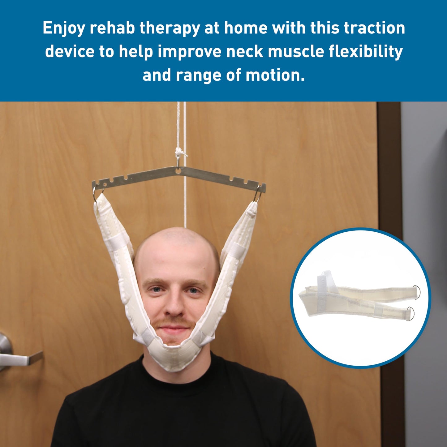 BodyMed Cervical Traction Device - Over-The-Door Neck Cradle Stretcher for Home Therapy for Vagus Nerve and Spinal Decompression - Discomfort Aid Physical Therapy Equipment