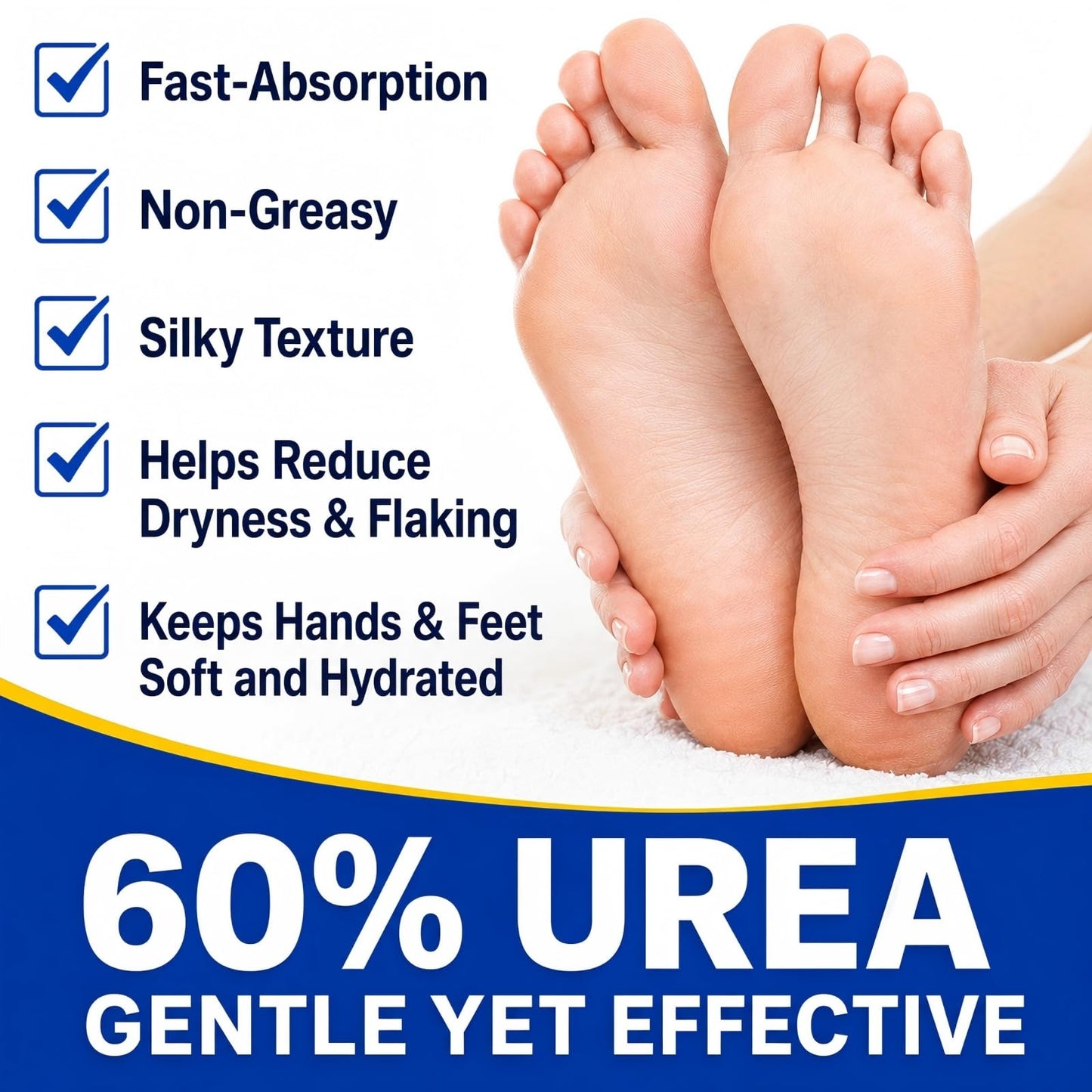 QVCQ 60% Urea Foot Cream Stick with 2% Salicylic Acid, Intensive Heel Balm for Dry Cracked Feet, Rough and Thick Skin, Fast-Absorbing Foot Repair Moisturizer for Heels, Elbows and Knees, 1.41 Oz